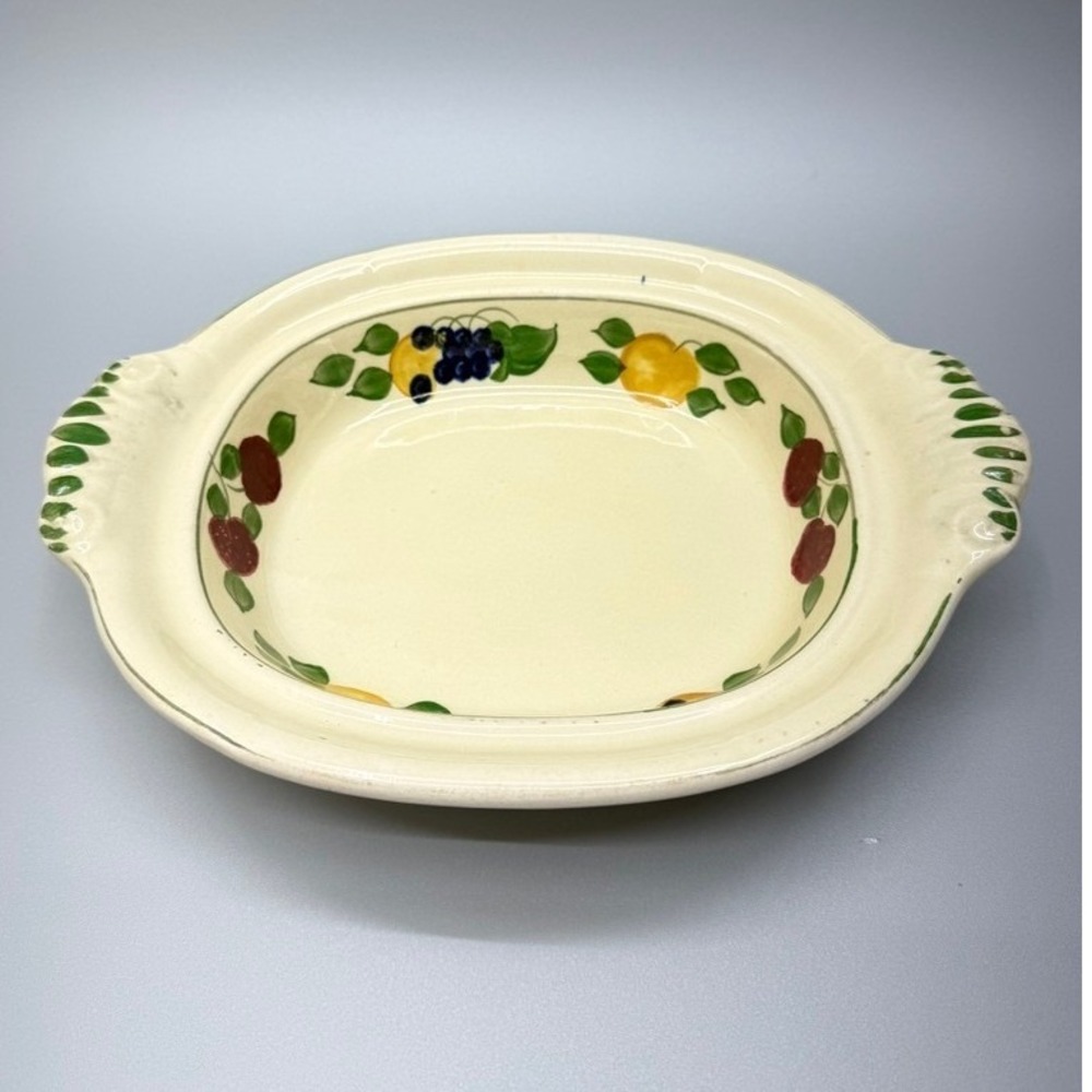 VTG Adams Royal Ivory Titian Ware Fruit #1346B Serving Dish Base Hand‎ Painted